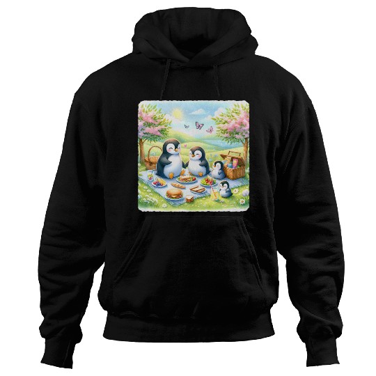Penguin Flowers Butterflies Premium Hoodies