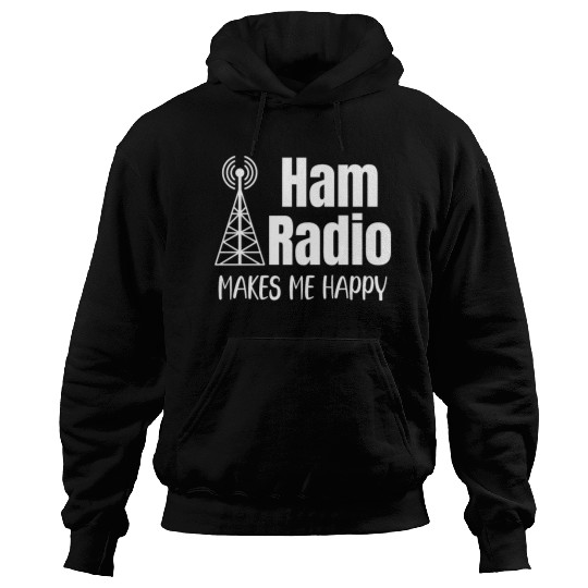 Ham Radio Makes Me Happy Antenna Antique Analyzer Hoodies