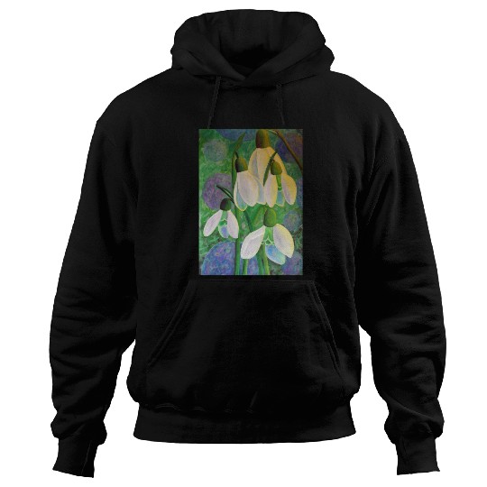 Snowdrops in Space Painting Hoodies