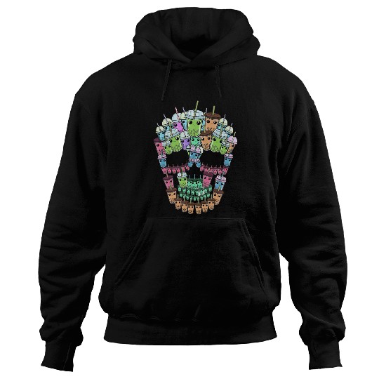 Bubble Tea Skull Hoodies Men Boba Tea