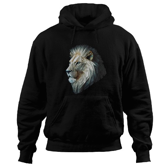 Polygon Animal Print White Hoodies