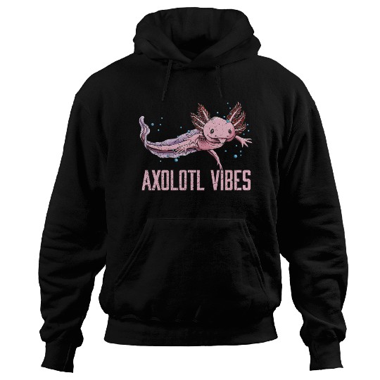 Axolotl Vibes Salamander Animal Lover Amphibians P Hoodies