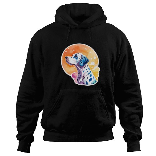 Dalmatian Dog Watercolor Hoodies