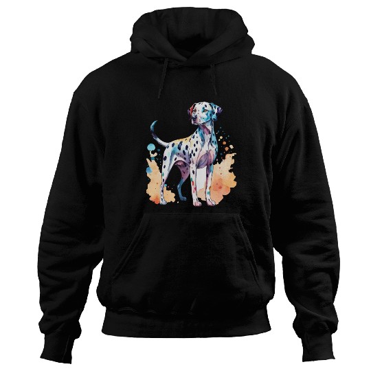 Dalmatian Dog Watercolor Hoodies