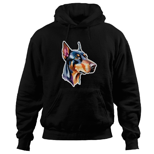Dobermann Watercolor Hoodies