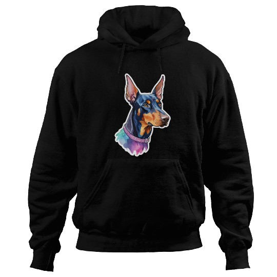 Dobermann Watercolor Hoodies