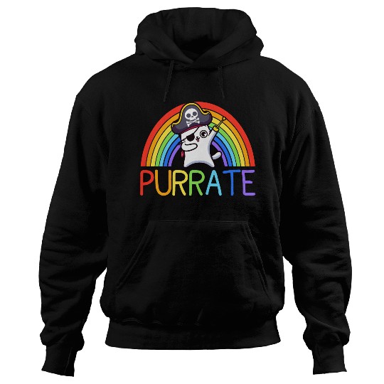 pirate cat dabing purrate cool eye hook patch cat Hoodies