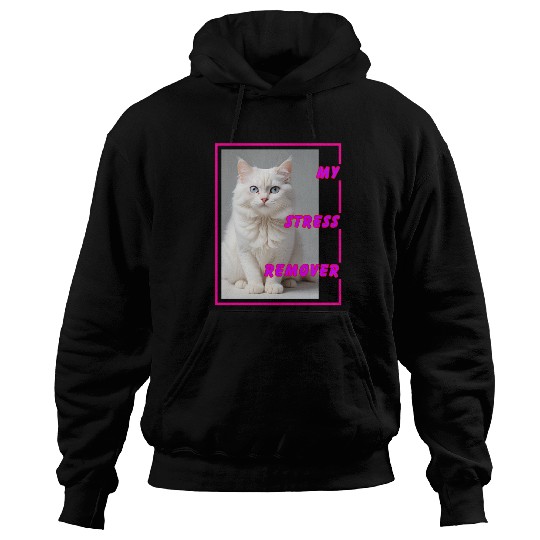 White cat design Hoodies