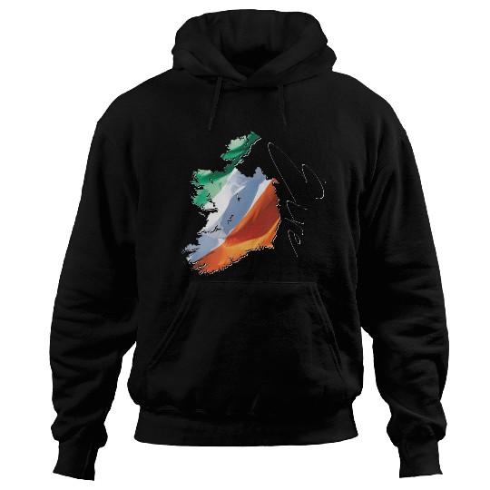 Ireland | Real Flag | Flag Map IR Hoodies