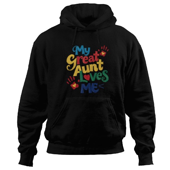 Handprint My Great Aunt Loves Me Hoodies