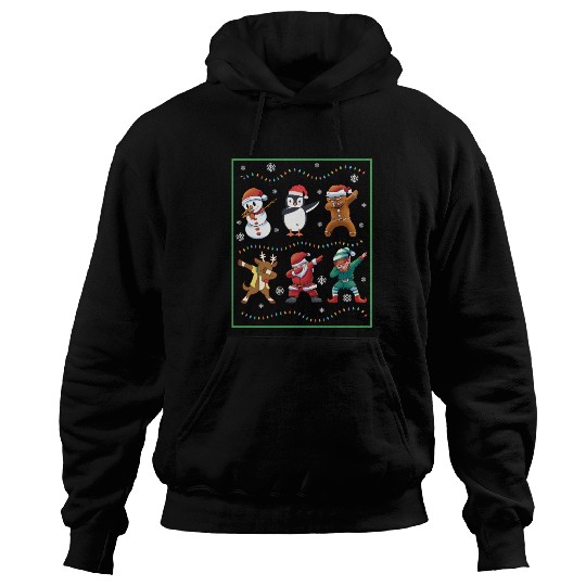 Dabbing Santa Elf Friends Christmas Boys Girls Men Hoodies