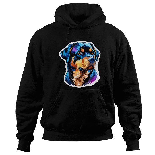 Rottweiler Watercolor Hoodies