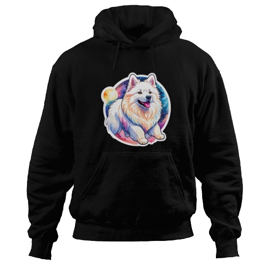 Samoyed Dog Watercolor Hoodies