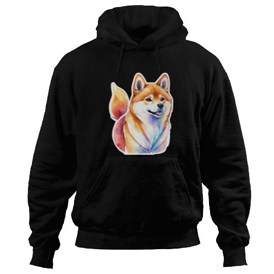 Shiba Inu Watercolor Hoodies