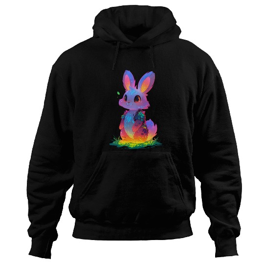 Neon Night Bunny Hoodies
