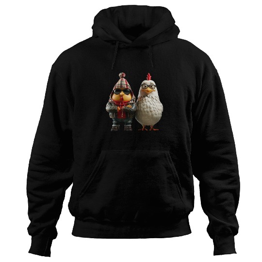 Hip chickens in cool streetwear Hoodies