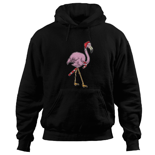 Flamingo Christmas Candy cane Hoodies
