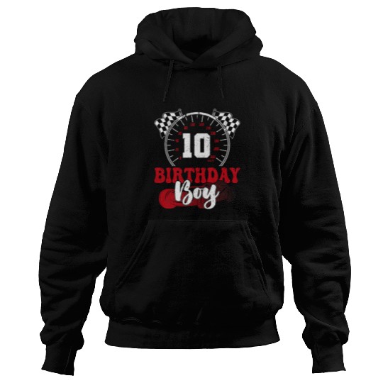 Race Car 10th Birthday Boy Party Pit Crew Hoodies
