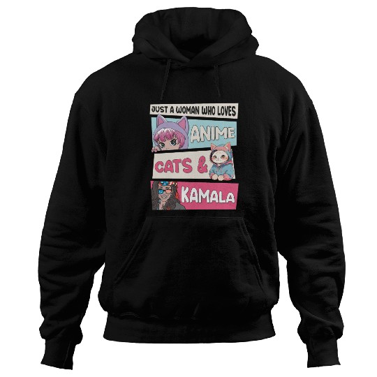 Cat Ladies for Kamala - Anime, Cats and Kamala 24 Hoodies