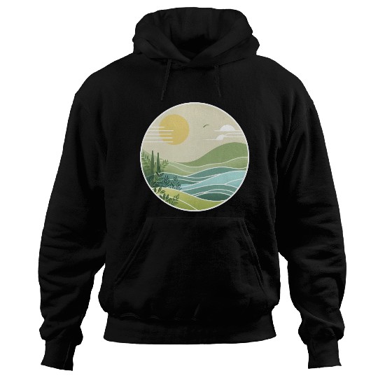The Peaceful Green Hills Hoodies