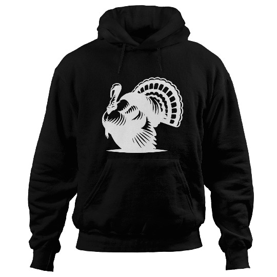 Wild Big Fat Turkey With Wing Drawing Hoodies