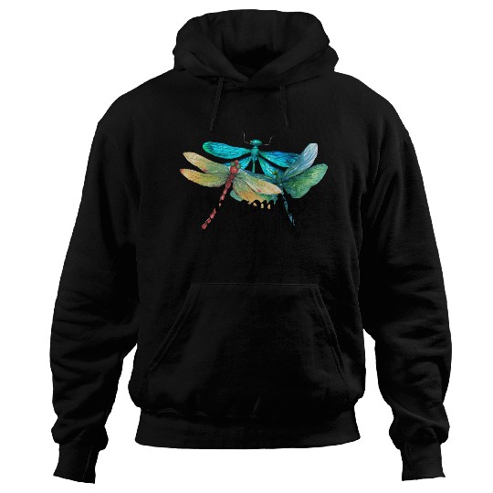 Colorful Dragonflies - Dragonfly Design Hoodies