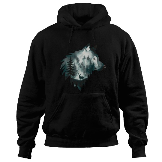 A Captivating Intricate Artwork Featuring A Wolf Hoodies