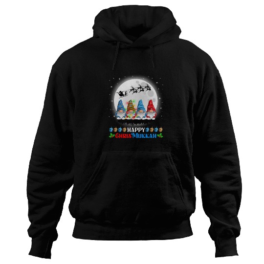 Happy Chrismukkah Gnomes Christmas Hanukkah Hoodies