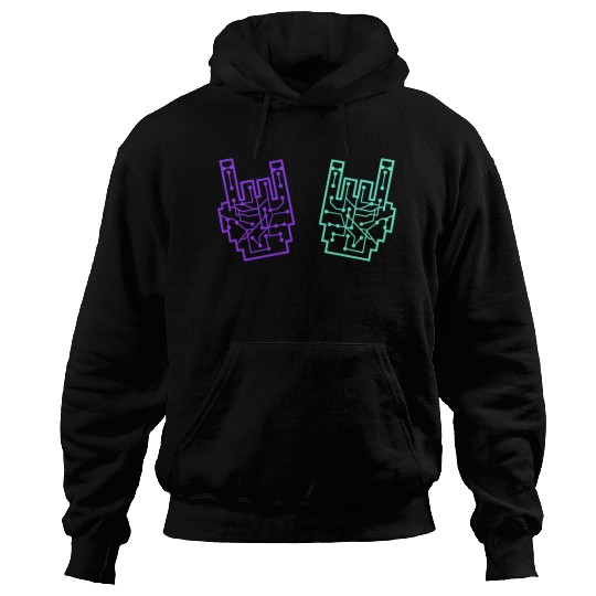 Heavy metal nerd electronic circuits hand gestures Hoodies
