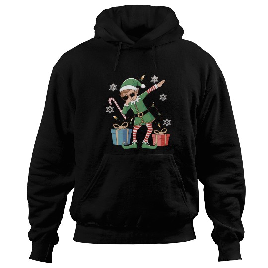 Dabbing Elf with Candy Cane and Gifts Hoodies