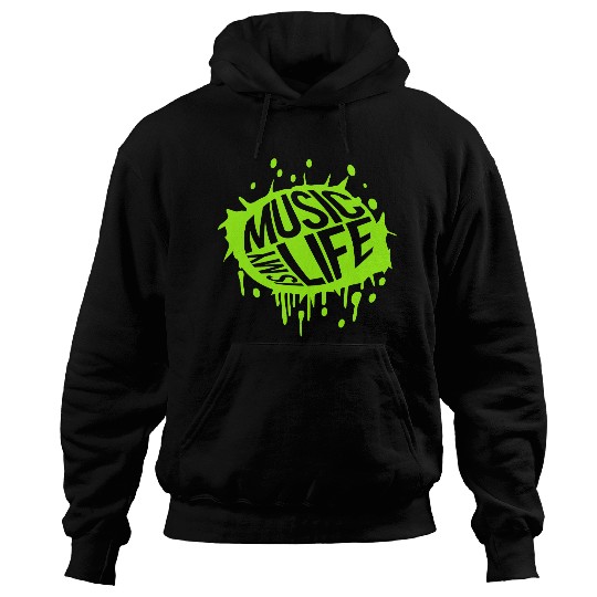 Music is my Life Love Saying Graffiti Spray Drops Hoodies