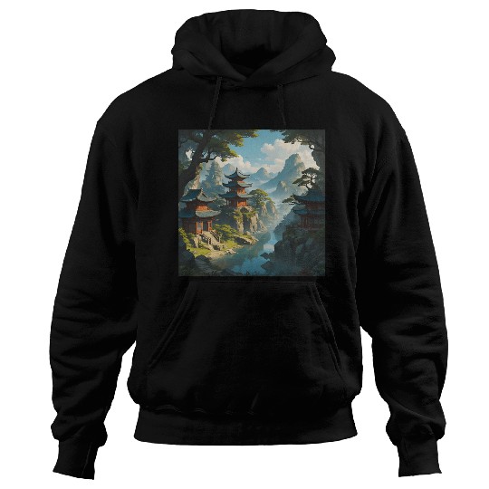 Peaceful Pagoda Hoodies