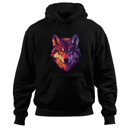 Floral Wolf Vintage Flowers Wolf Face for Wolves Hoodies
