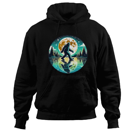Moon Bigfoot Sasquatch Men Women Kids Cool Bigfoot Hoodies
