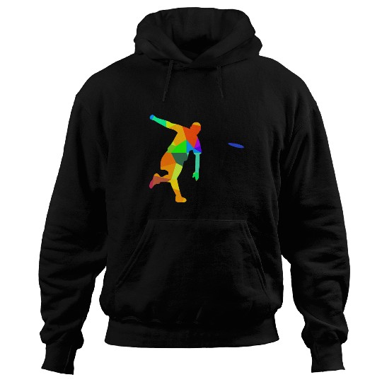 Ultimate Frisbee Rainbow Colors Polygon Sport Hoodies