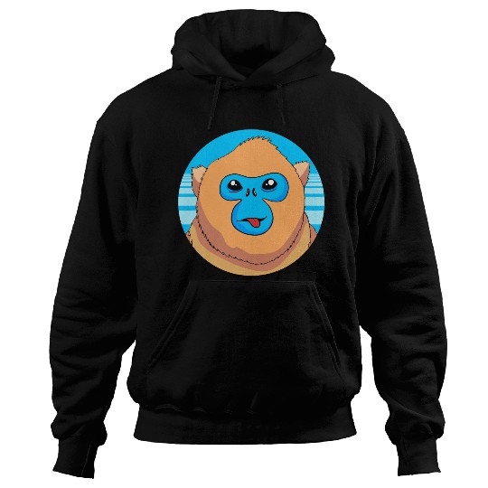 Monkey Lover Cute Snub Nosed Monkey Face Hoodies