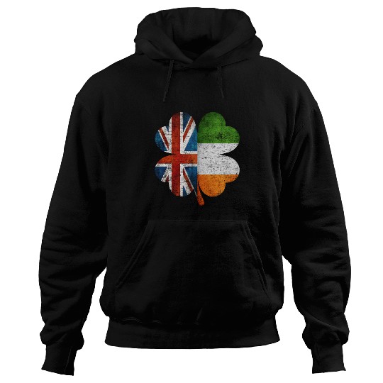 British Irish Shamrock United Kingdom Ireland Flag Hoodies