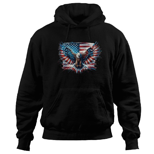 Patriotic American Eagle Pride 4th of July Spirit Hoodies