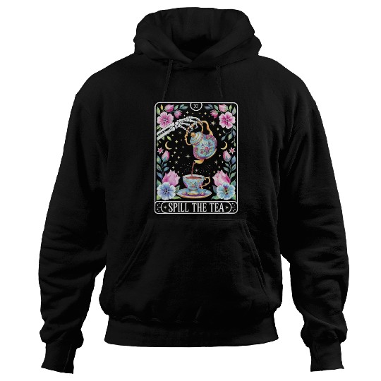tarot card Spill the Tea skeleton halloween match Hoodies