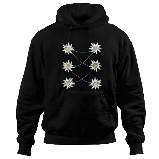 White Alps Edelweiss Flower Mountain Hiking Flower Hoodies