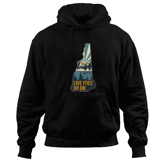 Live Free or Die Retro New Hampshire Nature Hoodies