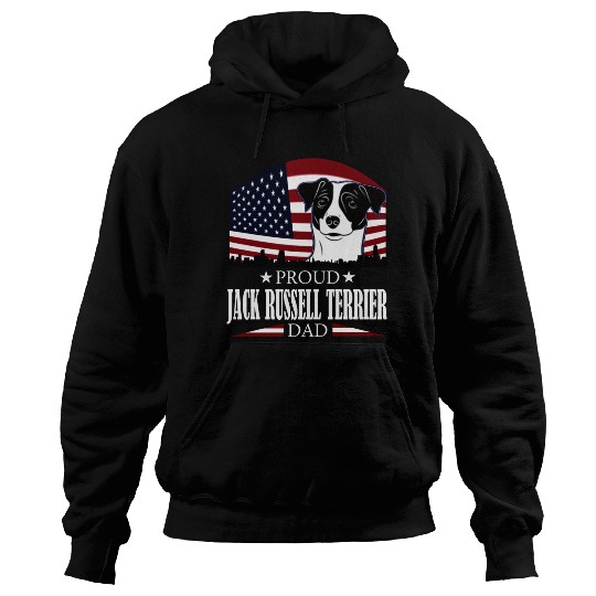 JACK RUSSELL TERRIER DAD AMERICAN FLAG- DOG Hoodies