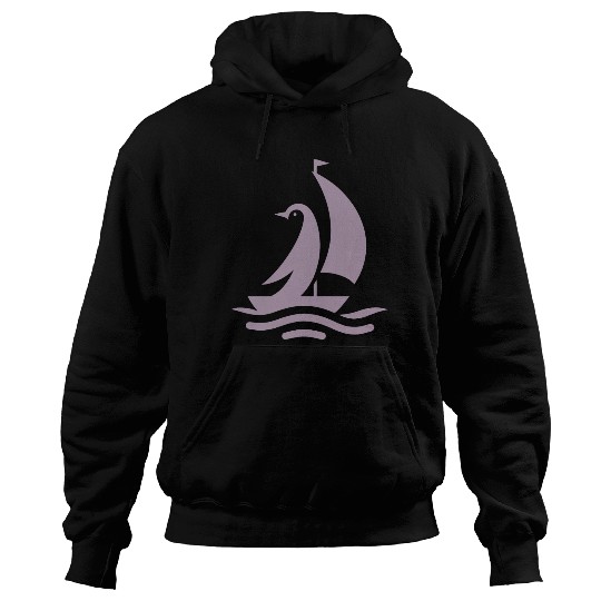 Penguin sailboat sailing silhouette minimalist Hoodies