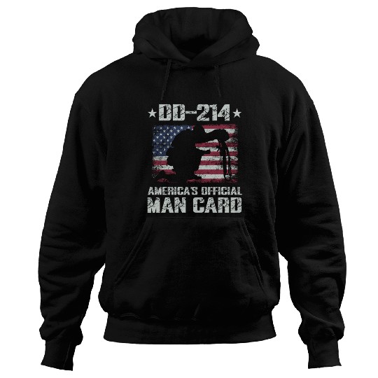 DD-214 America's Official Man Card Veteran Pride Hoodies