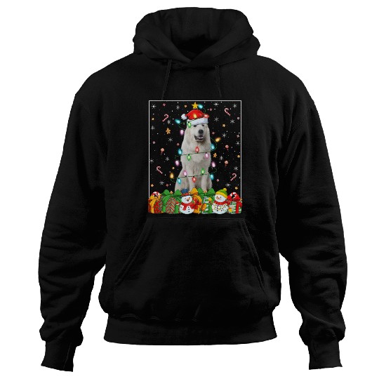 Great Pyrenees Dog Christmas Lights Hoodies