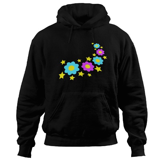 Many Pretty Daisy Flowers Decorative Stars Design Hoodies