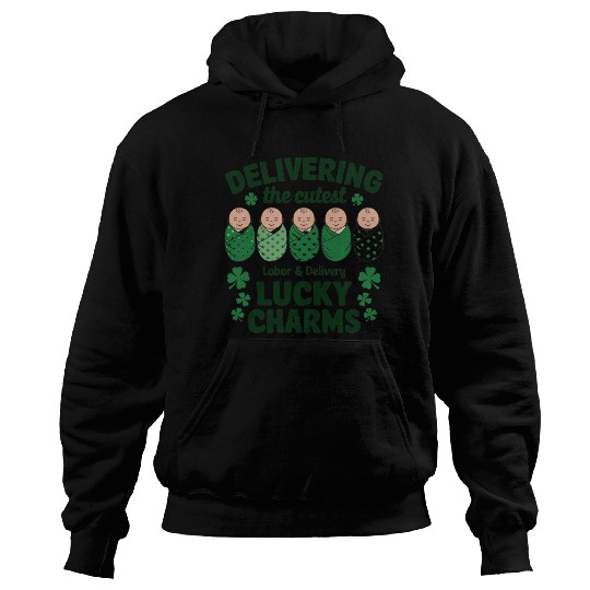 Labor & Delivery Lucky Charm Nurse Shamrock Hoodies