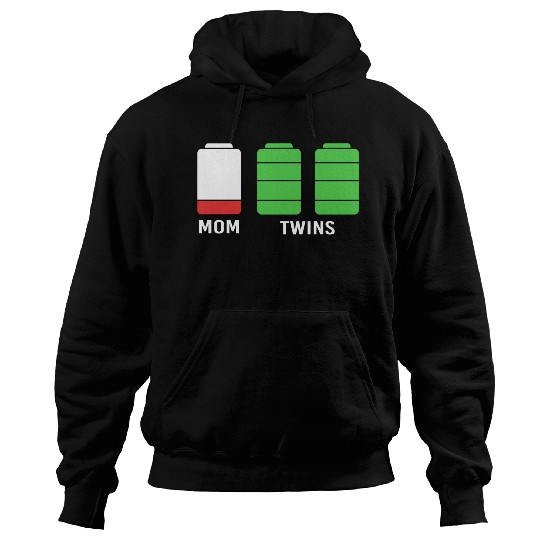 Funny Birthday Mama Twin Mom Low Battery Hoodies