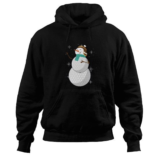 Snowman with Golf Ball Body and Winter Charm Hoodies