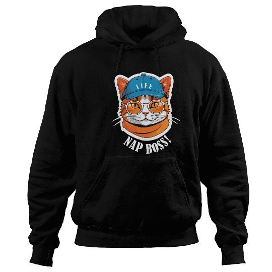 Cat Nap Boss with Cap and Sunglasses Hoodies